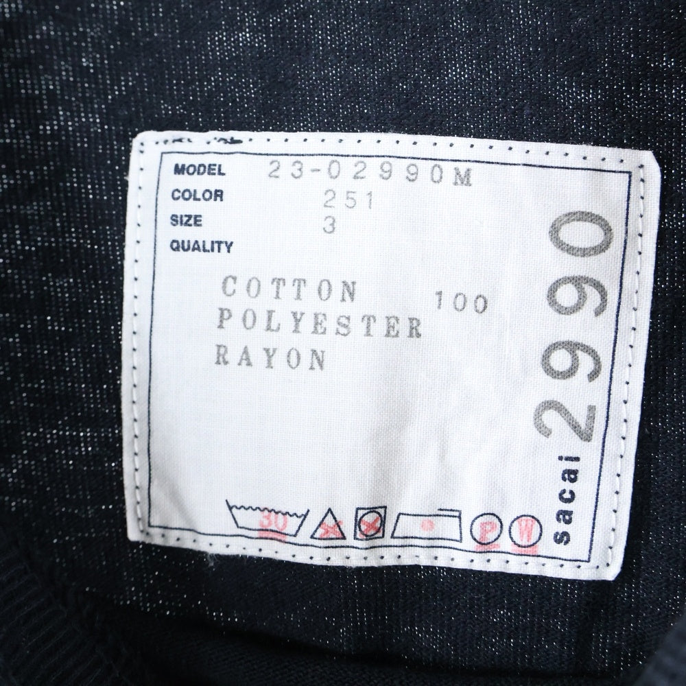Sacai(サカイ) 23SS Eric Haze Patch T-Shirt エリックヘイズ パッチロゴ 半袖Tシャツ カットソー ブラック 23-02990M