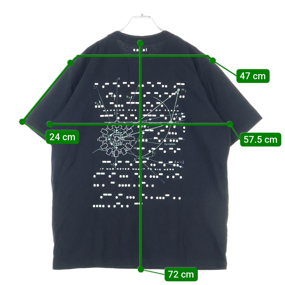 Sacai(サカイ) 23AW INTERSTELLAR T-Shirt インターステラー プリント半袖Tシャツ カットソー ブラック 23-0580S