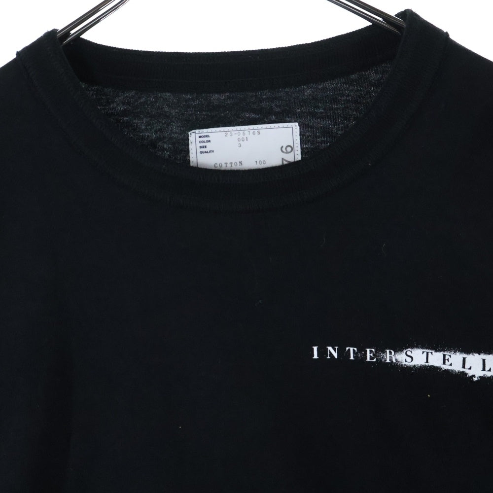 Sacai(サカイ) 23AW INTERSTELLAR L/S インターステラー レイヤード長袖Tシャツ カットソー ブラック 23-0576S