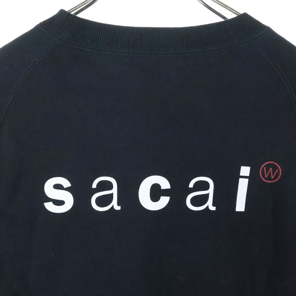 Sacai(サカイ) 25SS ×WTAPS Print Pullover ダブルタップス ペイントロゴスウェットクルーネック トレー ブラック 25-0926S