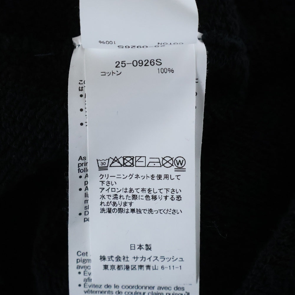 Sacai(サカイ) 25SS ×WTAPS Print Pullover ダブルタップス ペイントロゴスウェットクルーネック トレー ブラック 25-0926S
