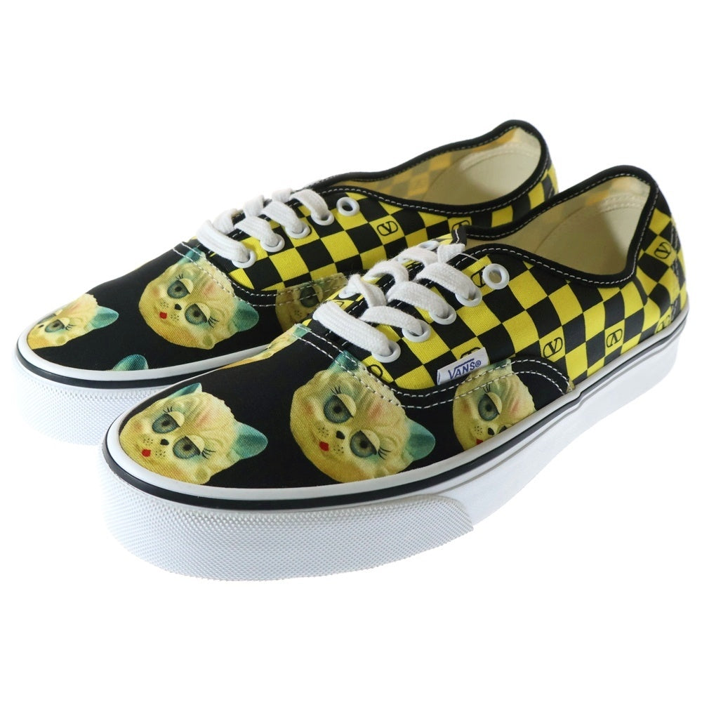VALENTINO(ヴァレンティノ) ×VANS Vロゴ チェッカーボードプリント キャンパスローカットスニーカー イエロー 7Y0S0M23