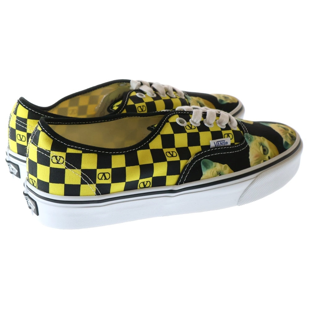 VALENTINO(ヴァレンティノ) ×VANS Vロゴ チェッカーボードプリント キャンパスローカットスニーカー イエロー 7Y0S0M23