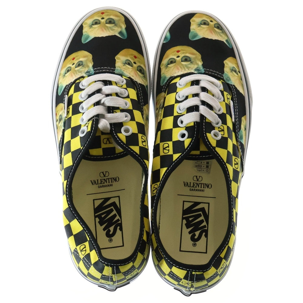 VALENTINO(ヴァレンティノ) ×VANS Vロゴ チェッカーボードプリント キャンパスローカットスニーカー イエロー 7Y0S0M23
