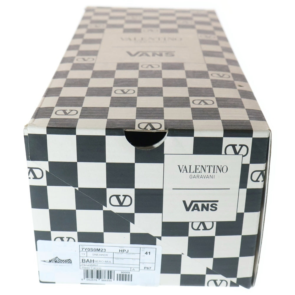 VALENTINO(ヴァレンティノ) ×VANS Vロゴ チェッカーボードプリント キャンパスローカットスニーカー イエロー 7Y0S0M23