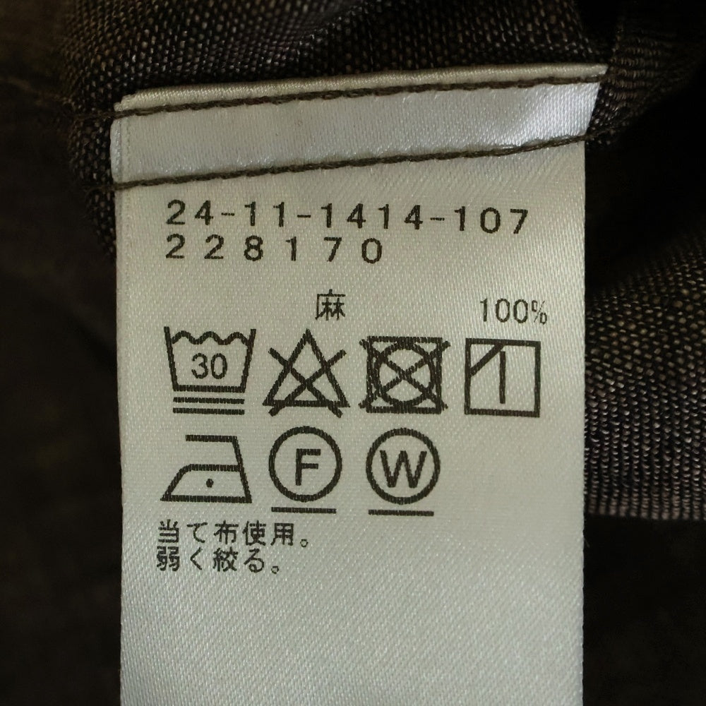 Brilla per il gusto(ブリッラ ペル イル グスト) ホリゾンタルカラー リネンシャツ 長袖シャツ ブラウン