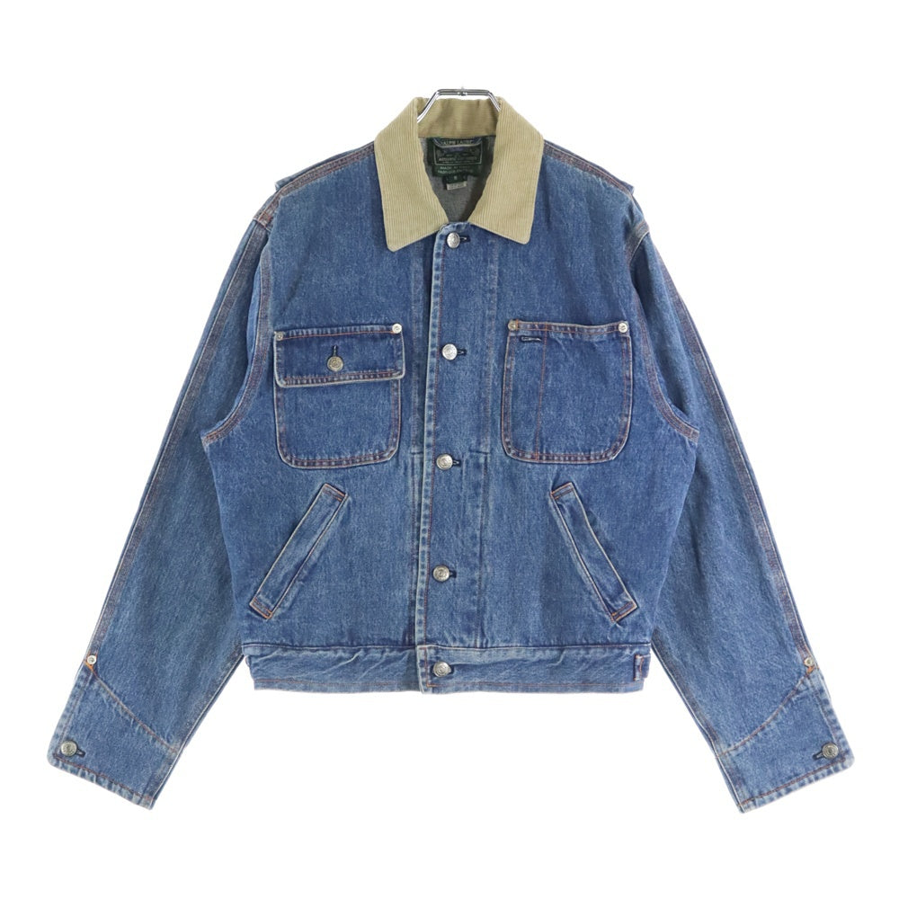 POLO RALPH LAUREN(ポロラルフローレン) 80s VINTAGE 襟コーデユロイ 4ポケット デニムジャケット ジージャン インディゴ