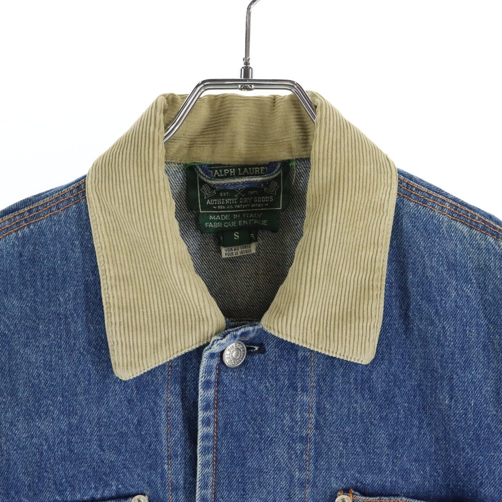 POLO RALPH LAUREN(ポロラルフローレン) 80s VINTAGE 襟コーデユロイ 4ポケット デニムジャケット ジージャン インディゴ