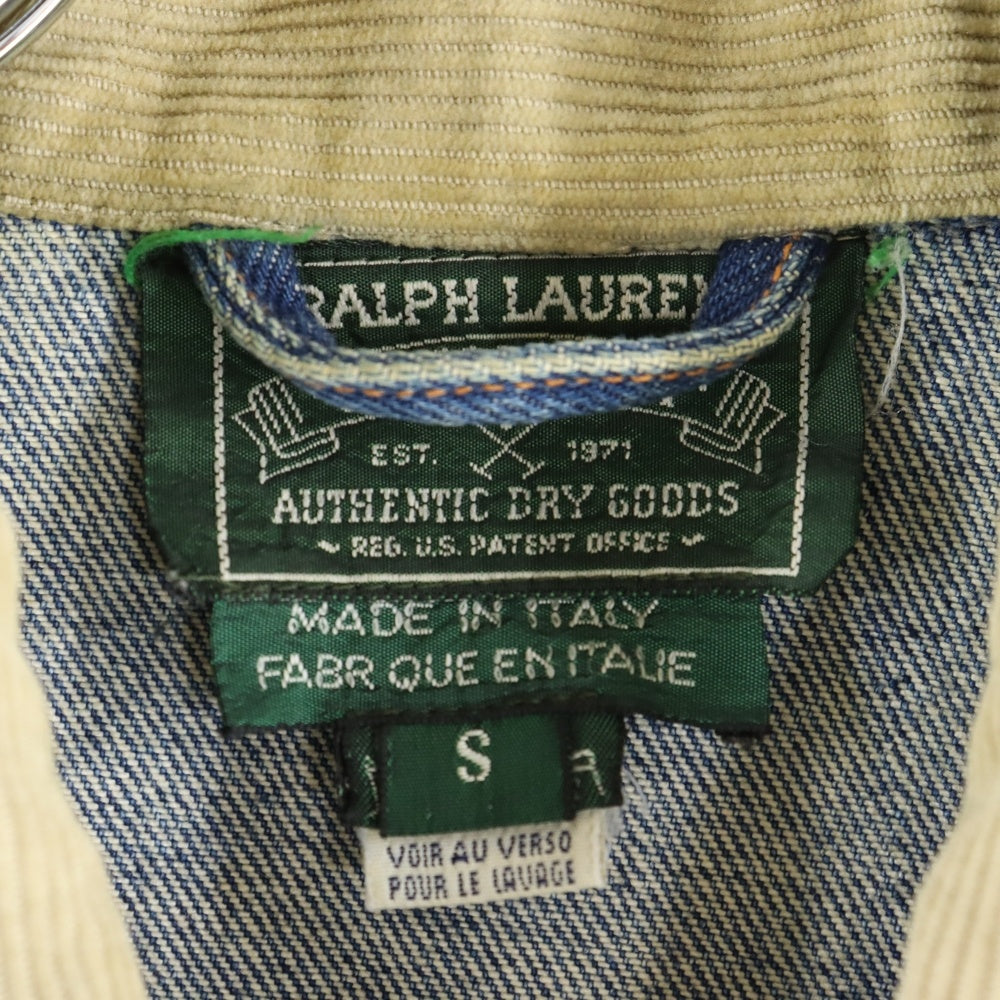 POLO RALPH LAUREN(ポロラルフローレン) 80s VINTAGE 襟コーデユロイ 4ポケット デニムジャケット ジージャン インディゴ
