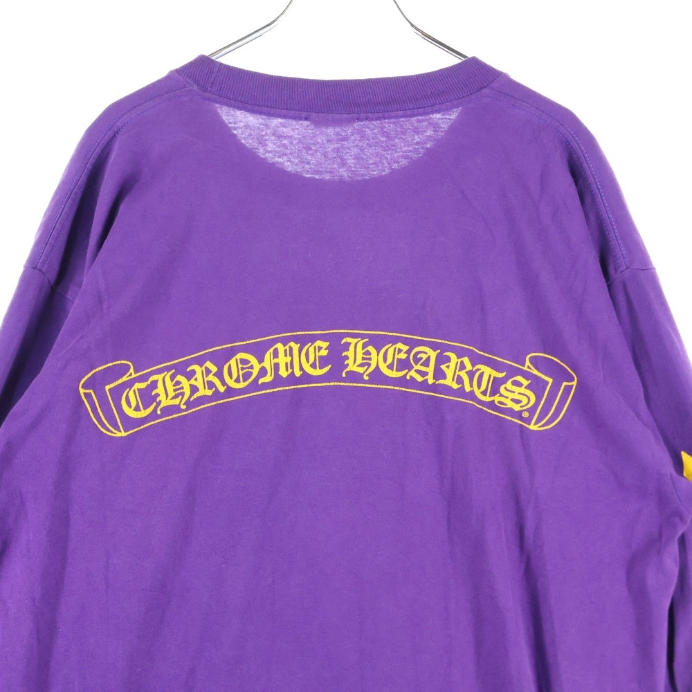CHROME HEARTS(クロムハーツ) OLD Vertical Logo L/S オールド バーティカルロゴ バックプリント アーチロゴ 長袖Tシャツ カットソー パープル