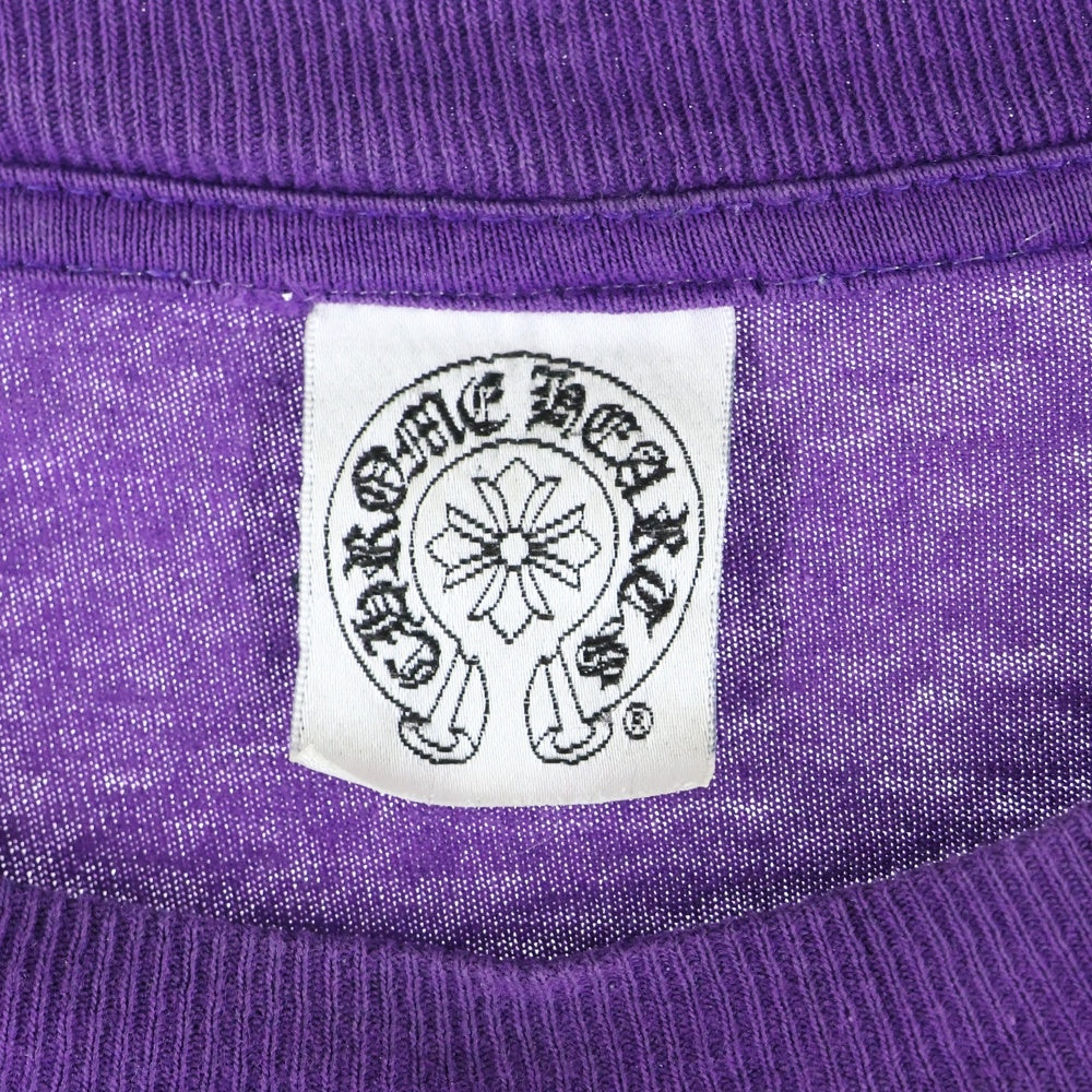 CHROME HEARTS(クロムハーツ) OLD Vertical Logo L/S オールド バーティカルロゴ バックプリント アーチロゴ 長袖Tシャツ カットソー パープル