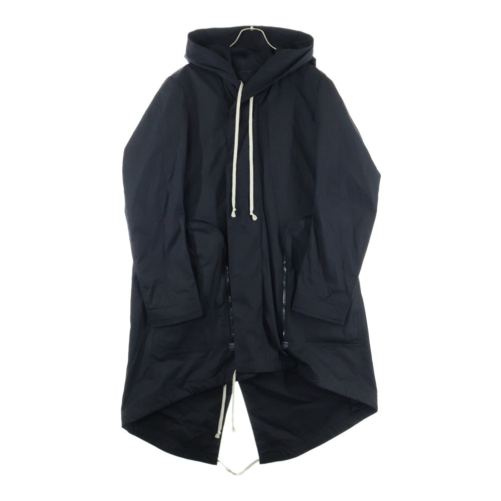 Rick Owens(リックオウエンス) 21SS BAUHAUS PARKA バウハウスパーカー コットン スパンデックス モッズコート ジャケット ブラック RU21S6971-TE