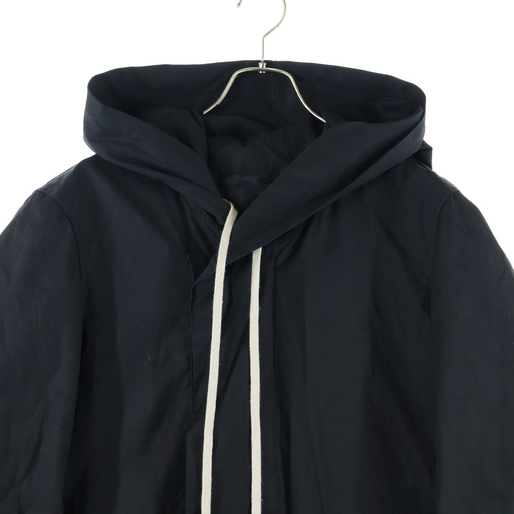 Rick Owens(リックオウエンス) 21SS BAUHAUS PARKA バウハウスパーカー コットン スパンデックス モッズコート ジャケット ブラック RU21S6971-TE