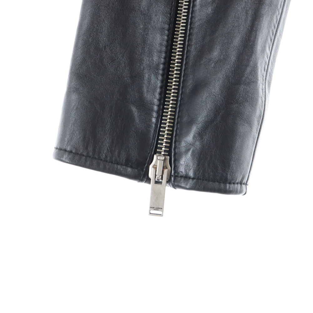 SAINT LAURENT PARIS(サンローランパリ) ヴィンテージ加工スタッズ装飾ライダースレザージャケット ブラック 683270 Y5RD2