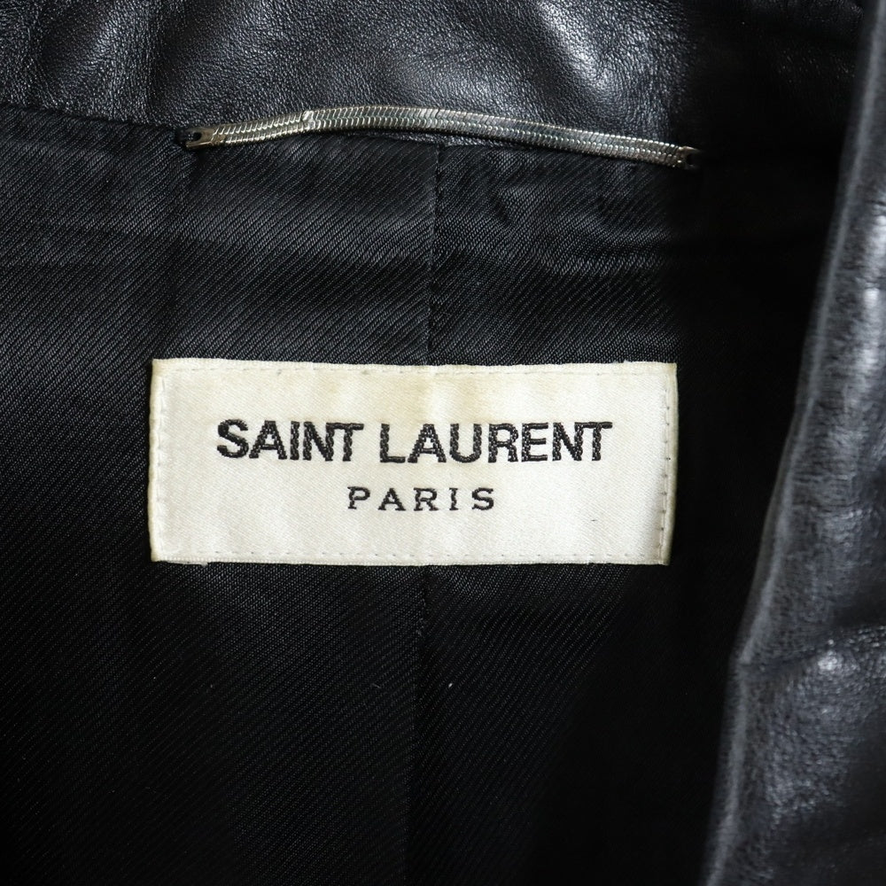 SAINT LAURENT PARIS(サンローランパリ) ヴィンテージ加工スタッズ装飾ライダースレザージャケット ブラック 683270 Y5RD2