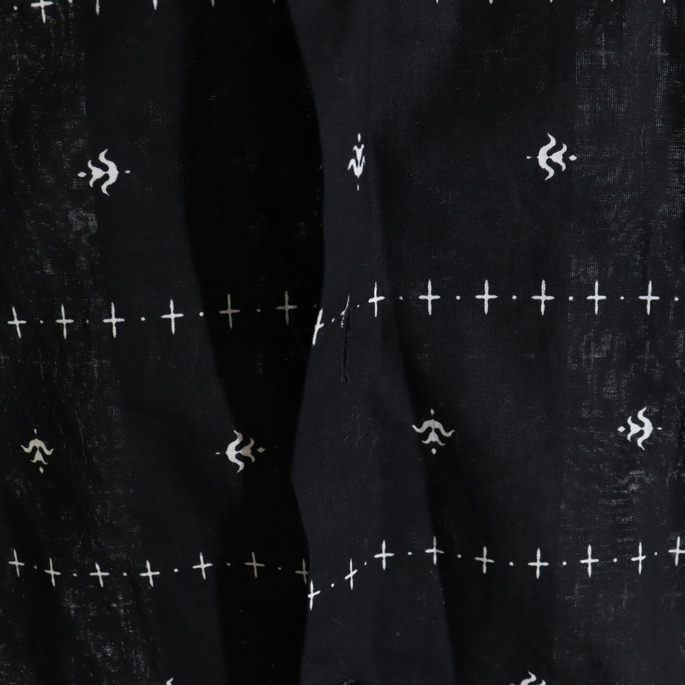 SAINT LAURENT PARIS(サンローランパリ) 19SS 総柄デザインノースリーブシャツ 袖カットオフ ブラック 552843 Y085U