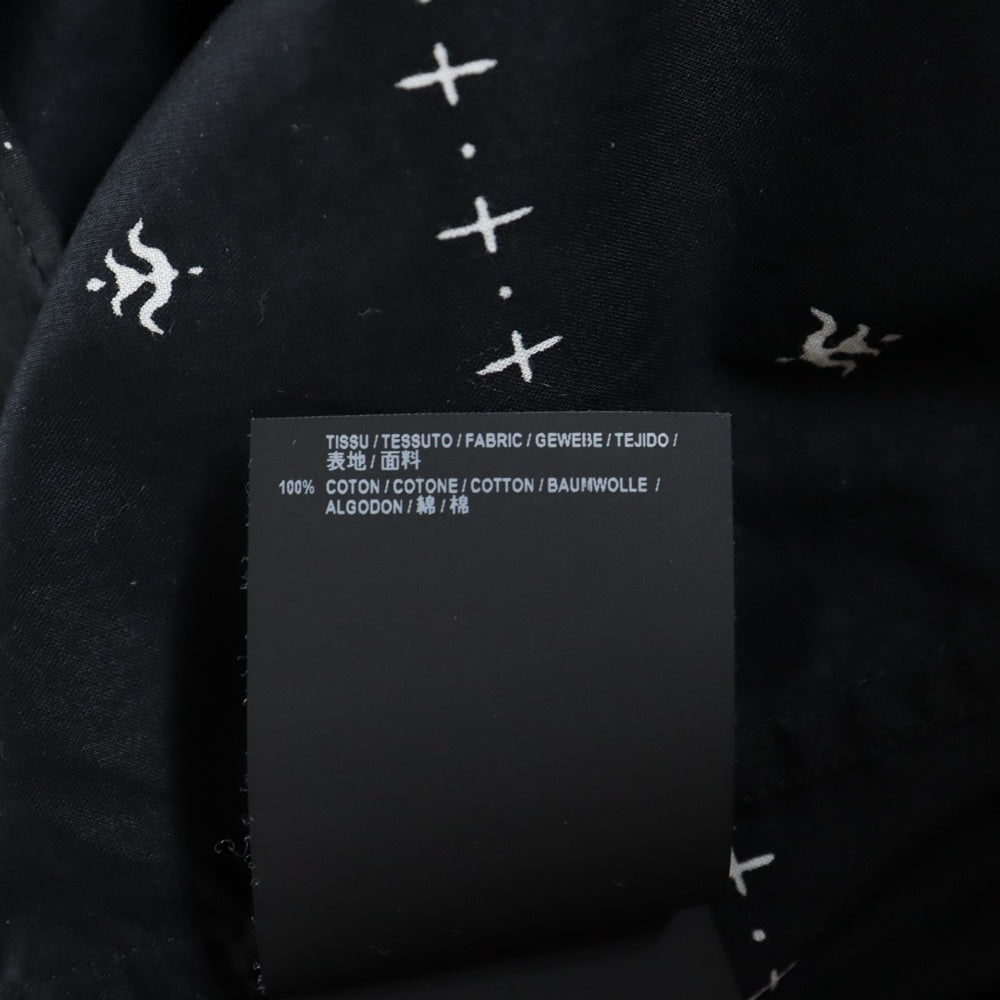 SAINT LAURENT PARIS(サンローランパリ) 19SS 総柄デザインノースリーブシャツ 袖カットオフ ブラック 552843 Y085U