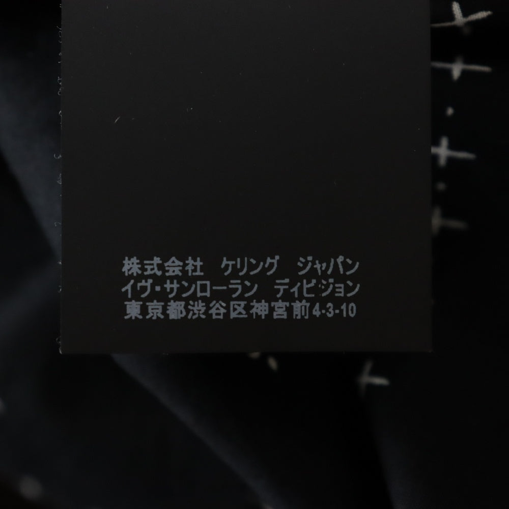 SAINT LAURENT PARIS(サンローランパリ) 19SS 総柄デザインノースリーブシャツ 袖カットオフ ブラック 552843 Y085U