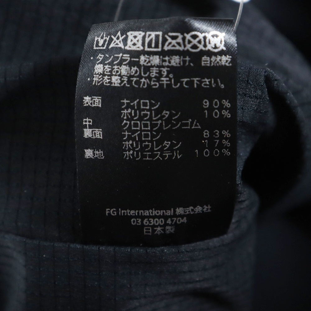 FUMITO GANRYU(フミトガンリュウ) 19SS WATER RESISTANT HOODY ボンディング ジップアップパーカー ブラック