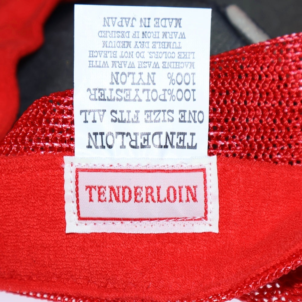 TENDERLOIN(テンダーロイン) Mesh Cap メッシュキャップ ロゴ ベースボールキャップ ブラック/レッド 日本製