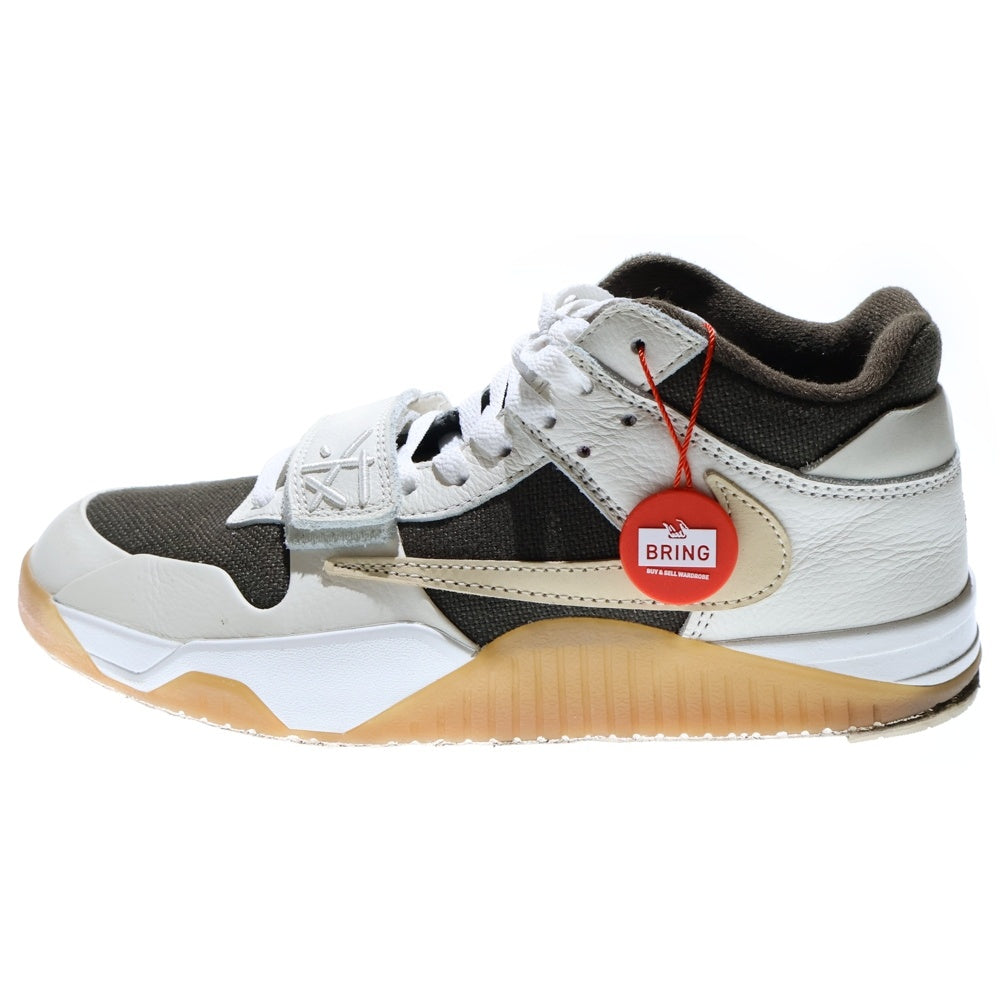 NIKE(ナイキ) ×TRAVIS SCOTT JORDAN JUMPMAN JACK トラヴィススコット ジョーダン ジャンプマン ローカットスニーカー ホワイト/ブラウン US8.5/26.5cm FZ8117‐100
