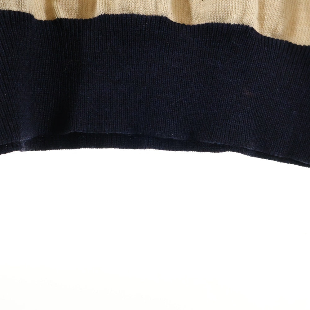 Christian Dior MONSIEUR(クリスチャンディオールムッシュ) CD SPORT ロゴ刺繍 クルーネックニットセーター ベージュ/ネイビー 15L3517