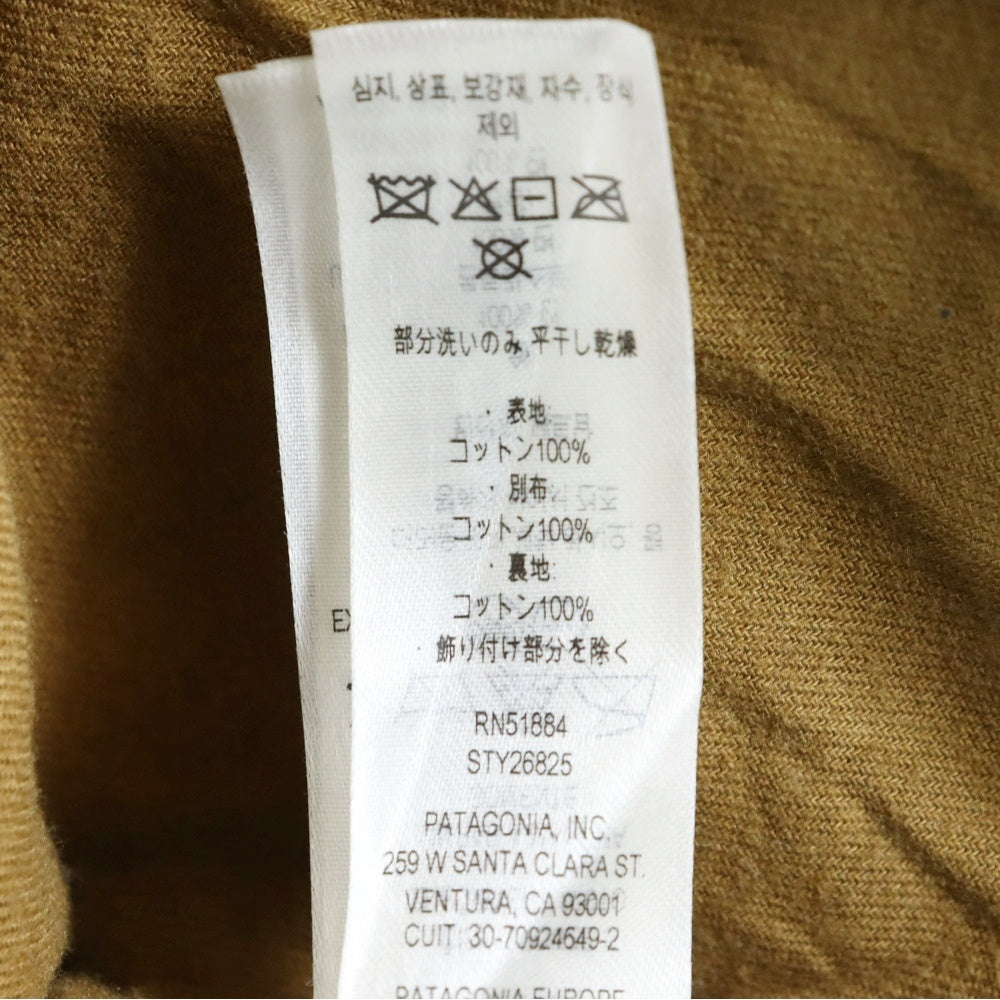 PATAGONIA(パタゴニア) 23AW Waxed Cotton Jacket ワックス ジップアップ コットンジャケット カーキ STY26825FA23