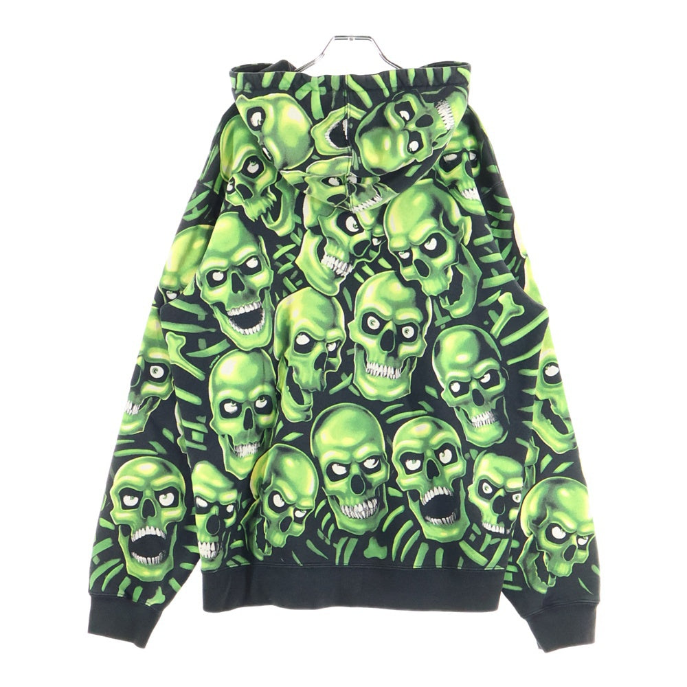 SUPREME(シュプリーム) 18SS Skull Pile Hooded Sweatshirt スカルパイル プルオーバーパーカー ブラック/グリーン