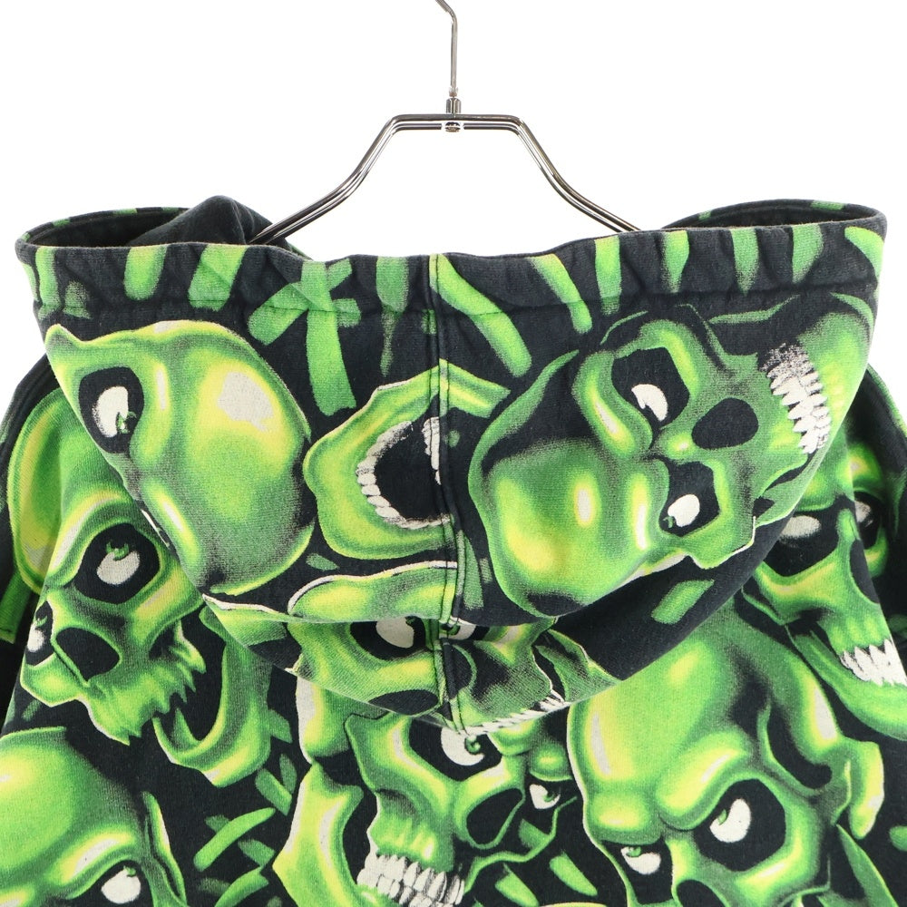 SUPREME(シュプリーム) 18SS Skull Pile Hooded Sweatshirt スカルパイル プルオーバーパーカー ブラック/グリーン