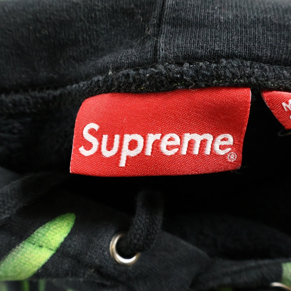 SUPREME(シュプリーム) 18SS Skull Pile Hooded Sweatshirt スカルパイル プルオーバーパーカー ブラック/グリーン