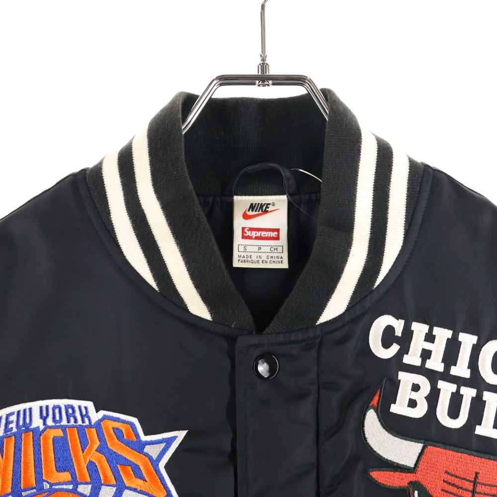 SUPREME(シュプリーム) 18SS×NIKE NBA Teams Warm-Up Jacket ナイキ エヌビーエー ロゴエンブロイダリー ウォームアップ スタジアムジャケット ブラック AO3631-010