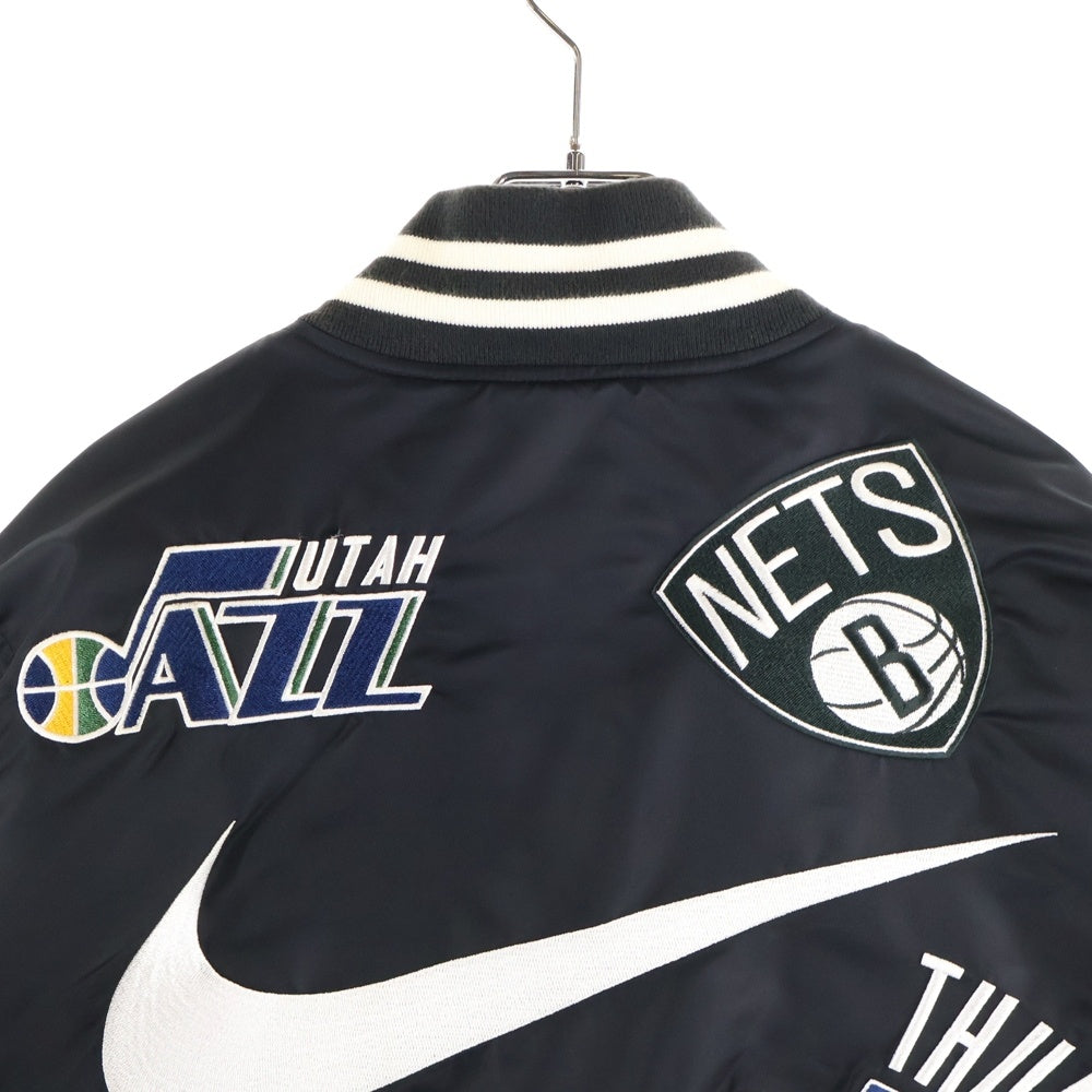 SUPREME(シュプリーム) 18SS×NIKE NBA Teams Warm-Up Jacket ナイキ エヌビーエー ロゴエンブロイダリー ウォームアップ スタジアムジャケット ブラック AO3631-010