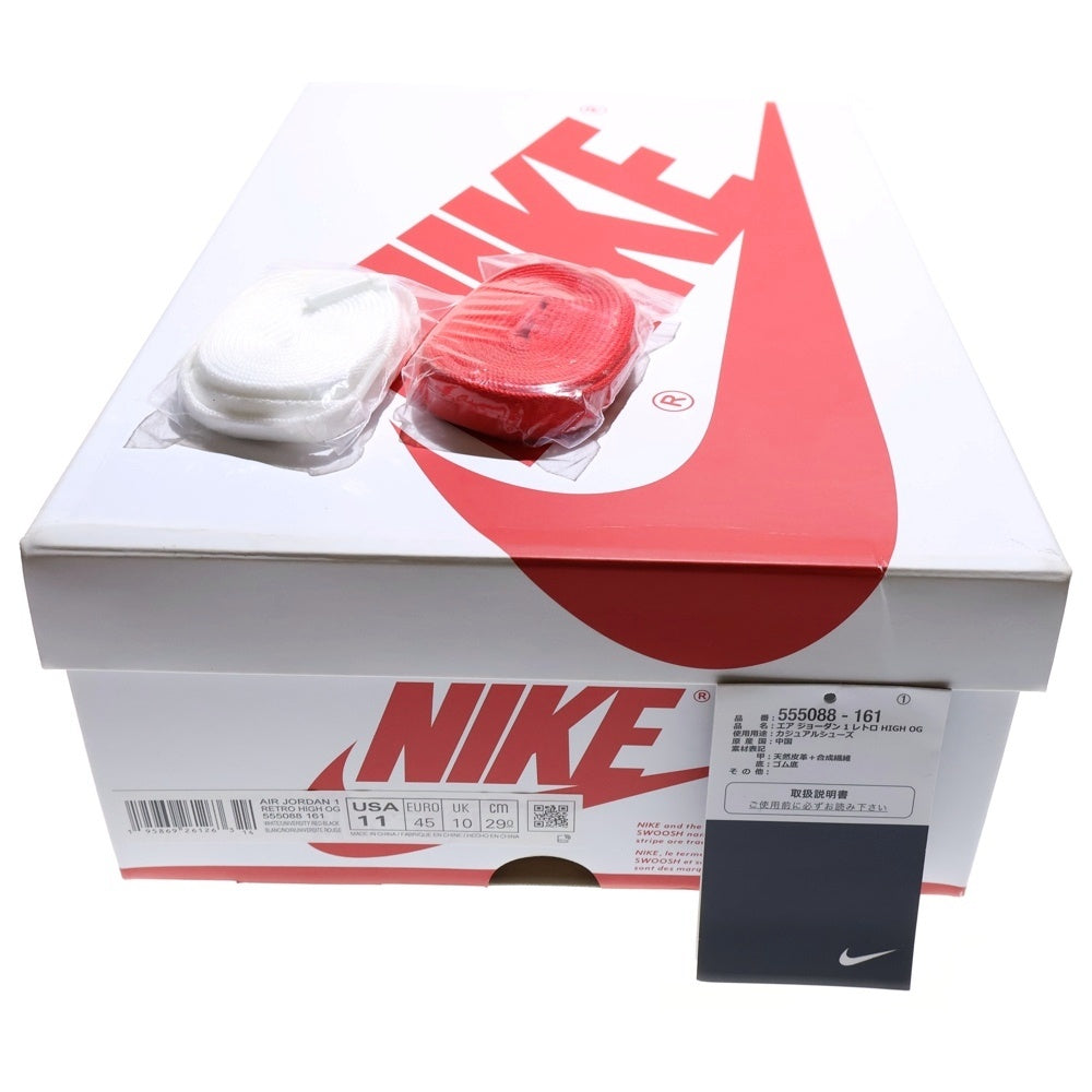 NIKE(ナイキ) AIR JORDAN 1 HIGH OG HERITAGE エアジョーダン ヘリテージ ハイカットスニーカー ホワイト/レッド US11/29cm 555088-161