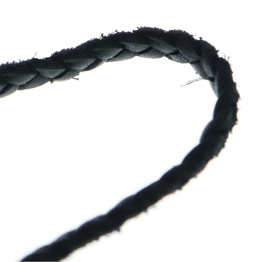 CHROME HEARTS(クロムハーツ) LEATHER BRAID スクロールレザーブレード ネックレス ブラック/シルバー