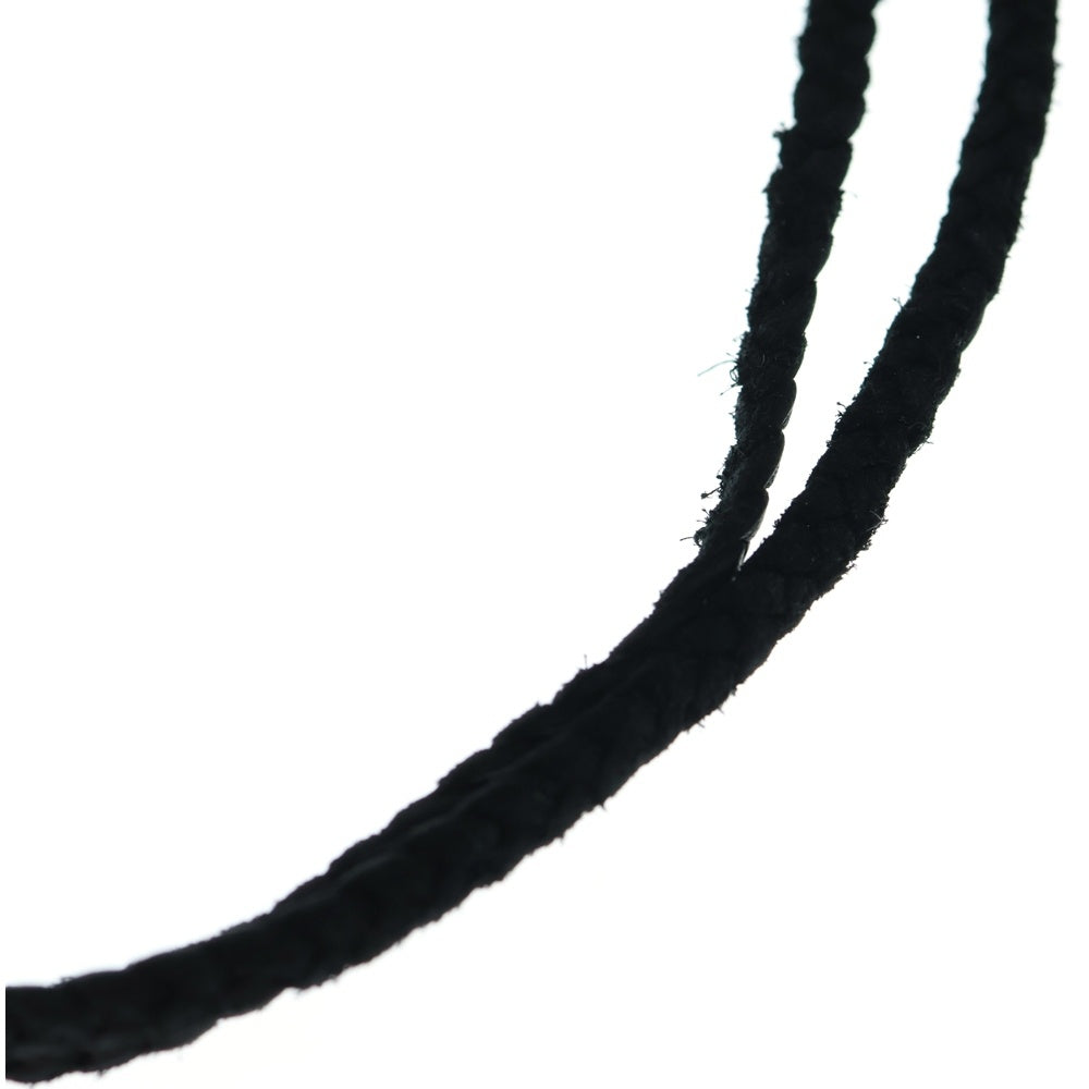 CHROME HEARTS(クロムハーツ) LEATHER BRAID スクロールレザーブレード ネックレス ブラック/シルバー