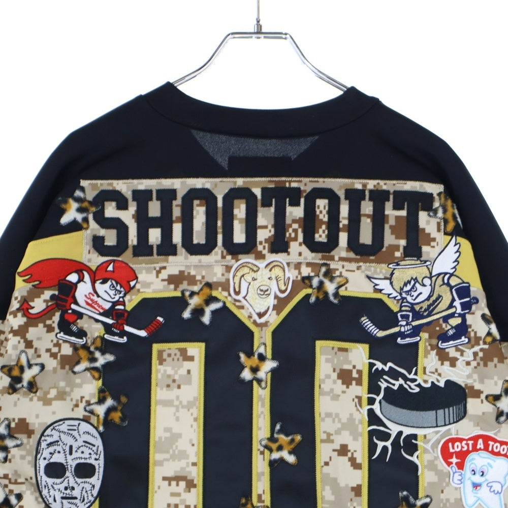 SUPREME(シュプリーム) 25AW Fire & Ice Hockey Jersey ファイヤーアンドアイスホッケージャージ 長袖ゲームシャツ ブラック/ベージュ