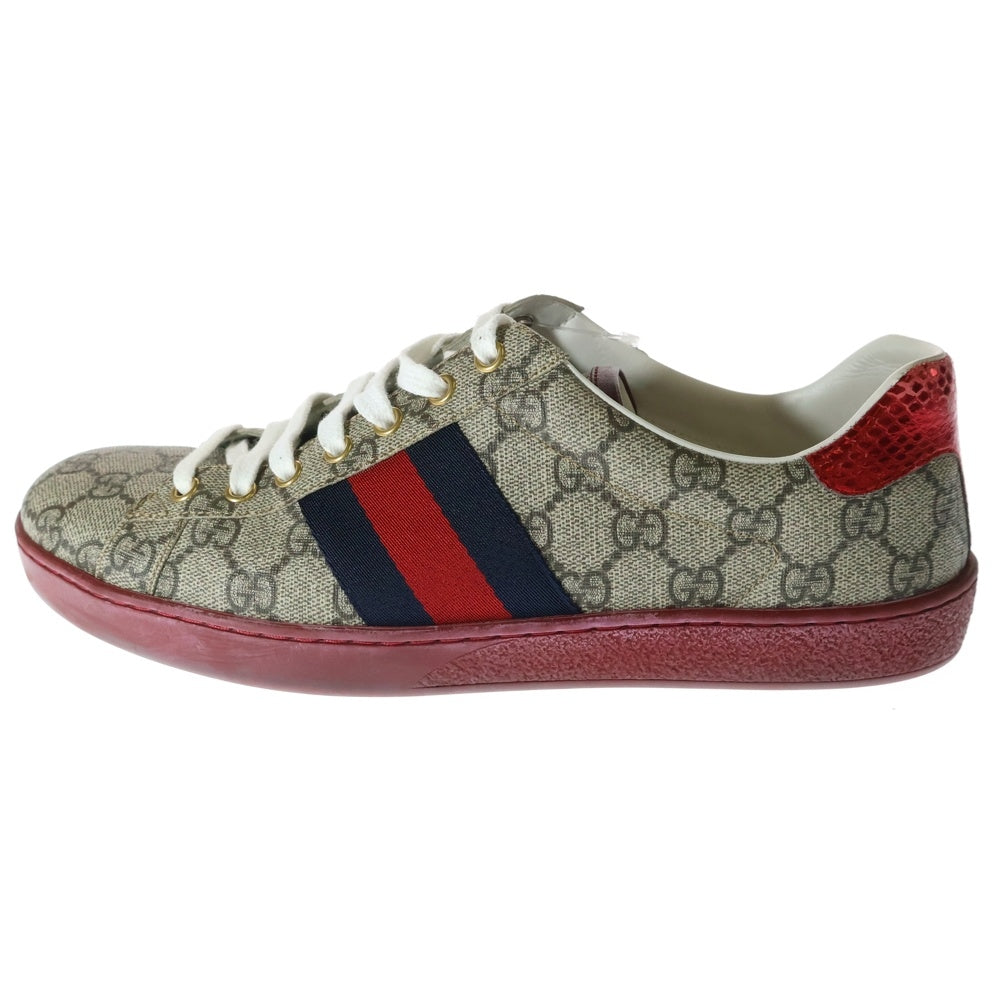 GUCCI(グッチ) ACE SUPREME エース GGスプリーム ベージュ/レッド 429445 K2LH0