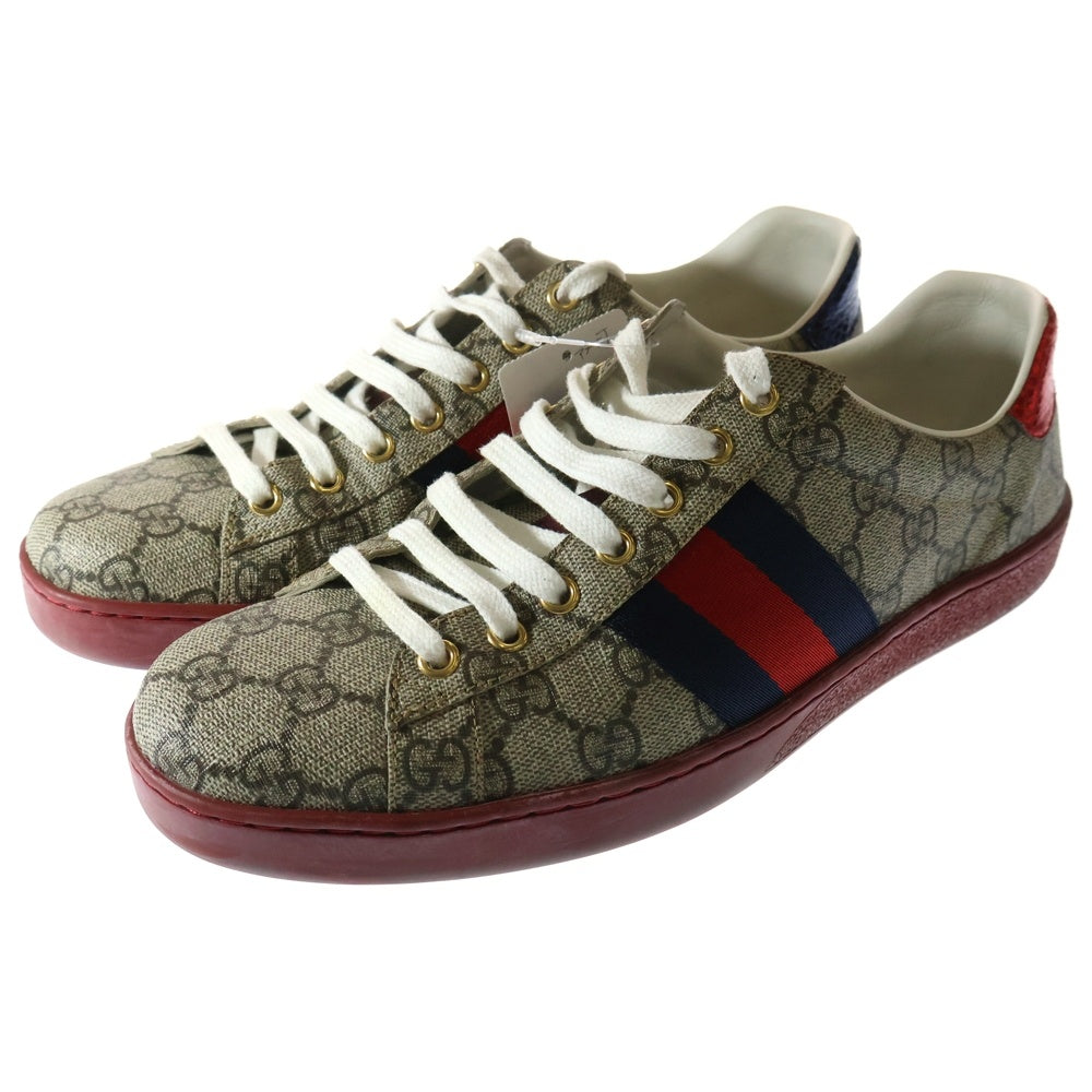 GUCCI(グッチ) ACE SUPREME エース GGスプリーム ベージュ/レッド 429445 K2LH0