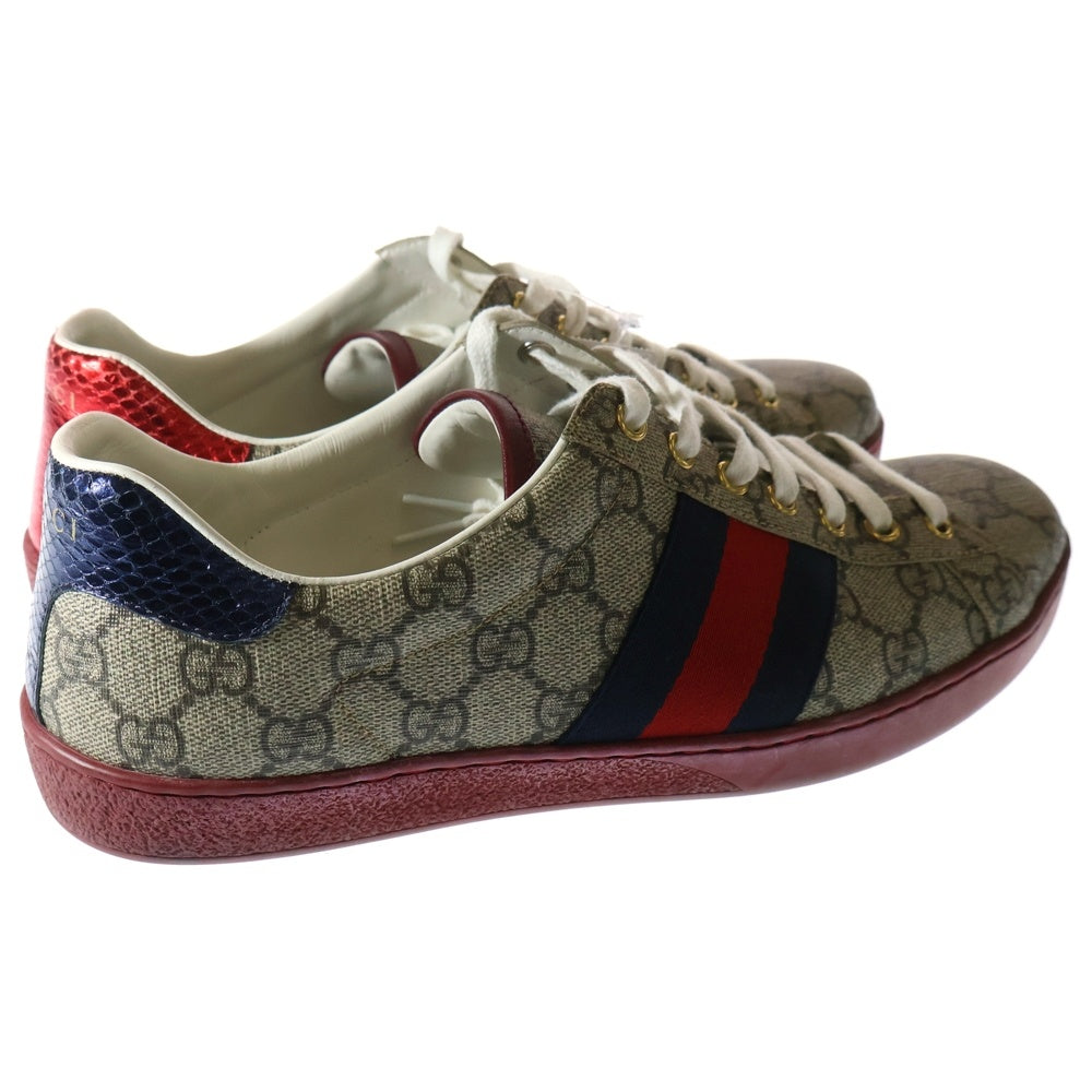 GUCCI(グッチ) ACE SUPREME エース GGスプリーム ベージュ/レッド 429445 K2LH0
