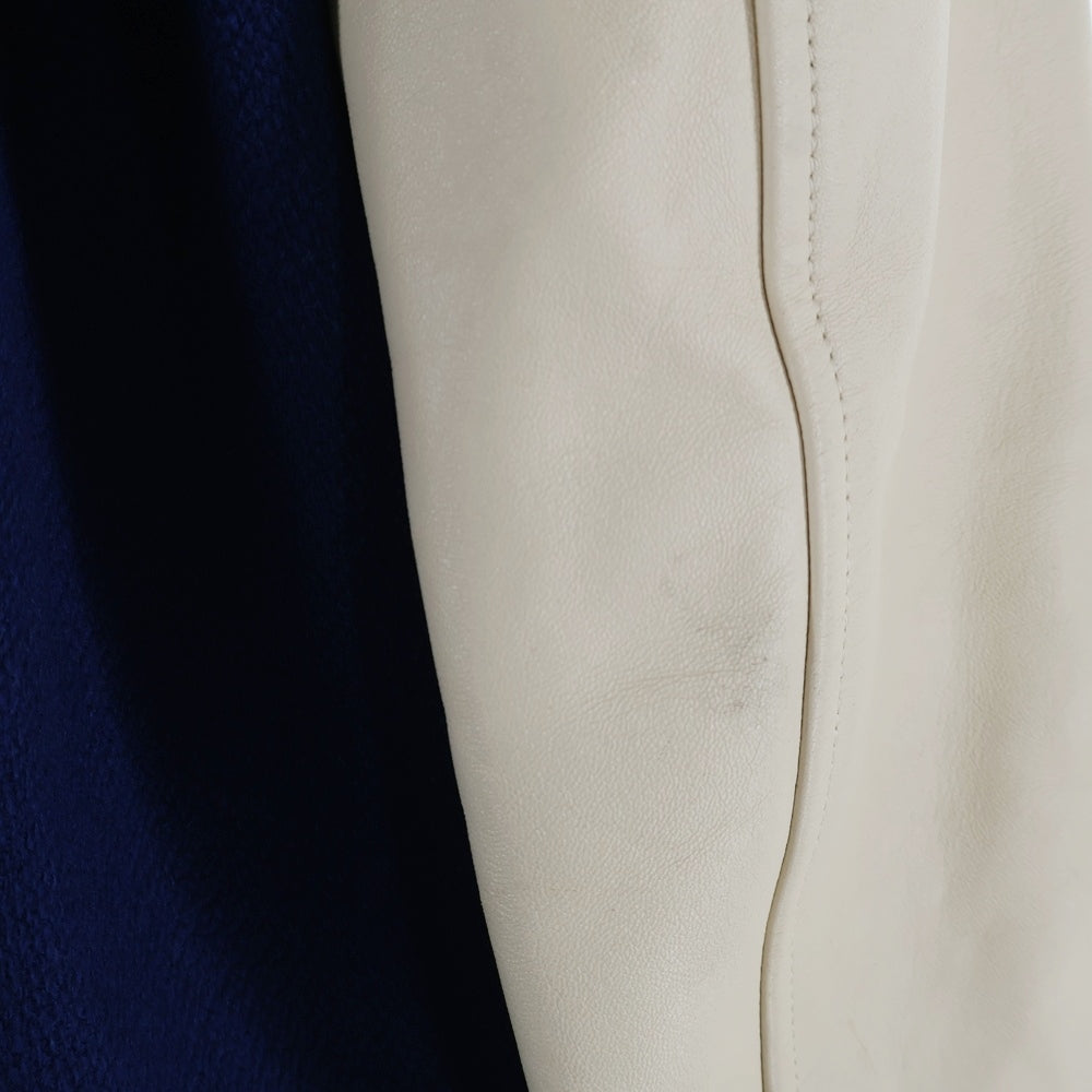 CELINE(セリーヌ) 22SS Classic Wool Teddy Jacket Cワッペンロゴ クラシックウール テディジャケット ブルー/ホワイト 2V56D896C