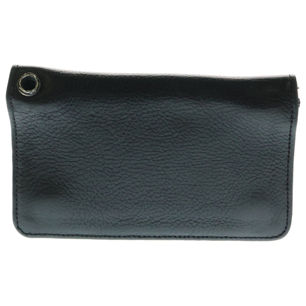 CHROME HEARTS(クロムハーツ) 1ZIP 1ジップ クロスボールボタン レザーウォレット 財布 ブラック BCA362