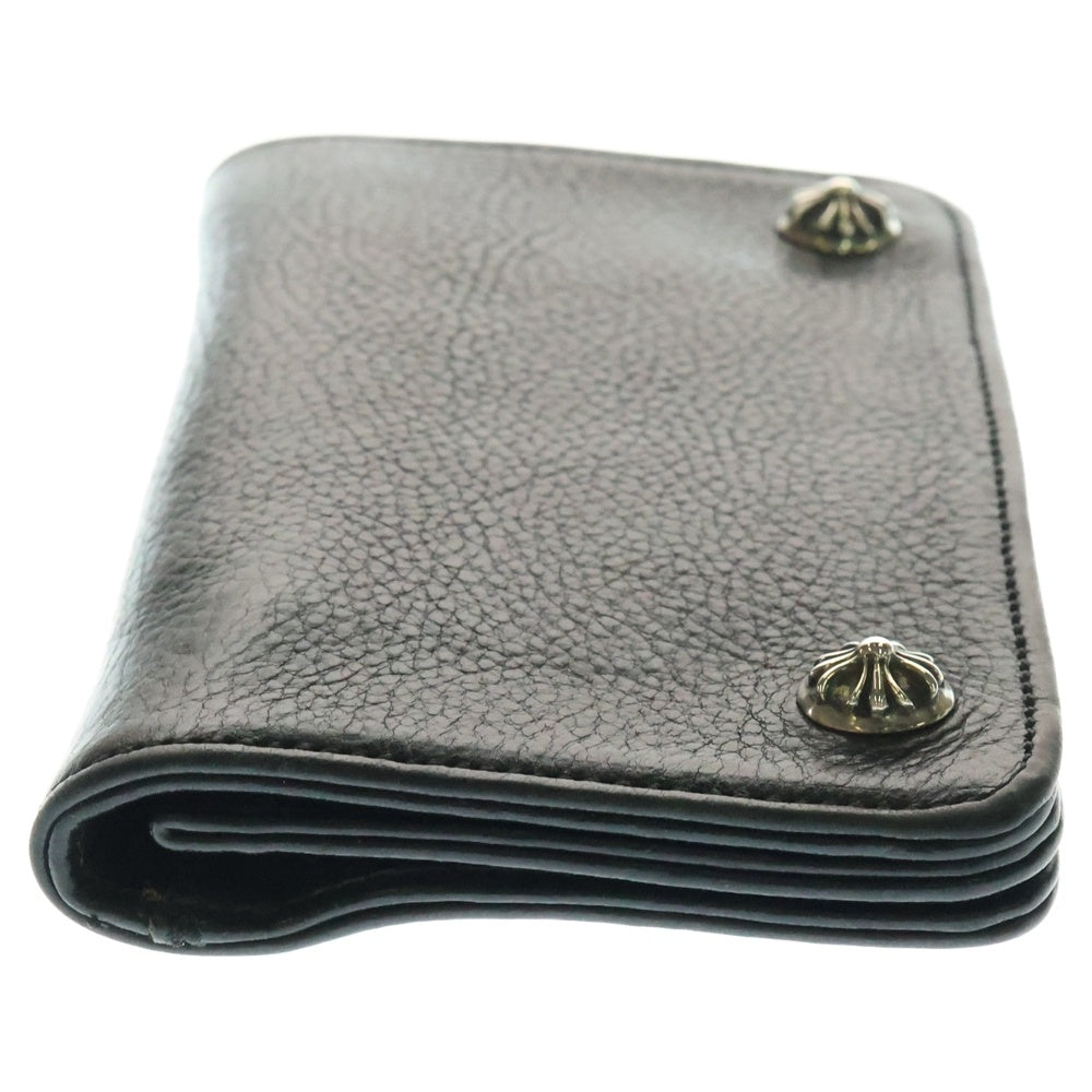 CHROME HEARTS(クロムハーツ) 1ZIP 1ジップ クロスボールボタン レザーウォレット 財布 ブラック BCA362