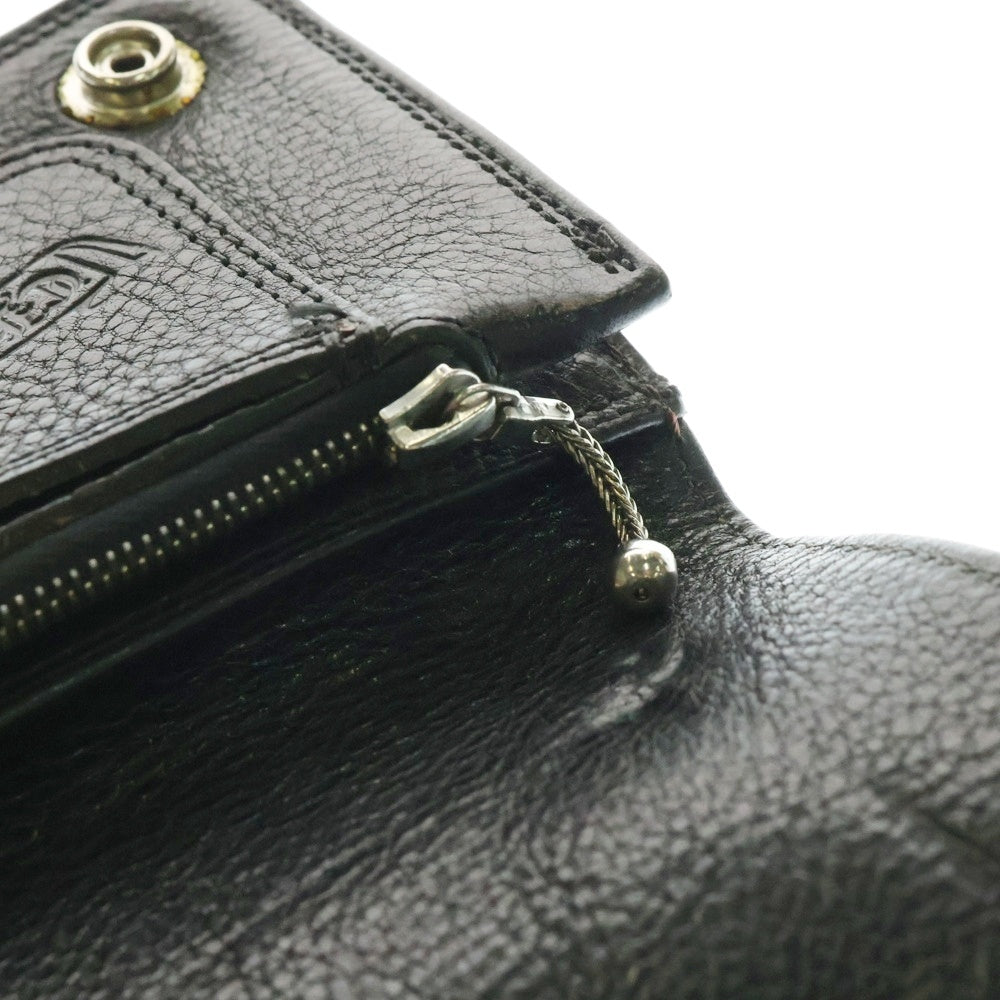 CHROME HEARTS(クロムハーツ) 1ZIP 1ジップ クロスボールボタン レザーウォレット 財布 ブラック BCA362