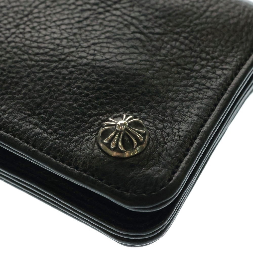 CHROME HEARTS(クロムハーツ) 1ZIP 1ジップ クロスボールボタン レザーウォレット 財布 ブラック BCA362