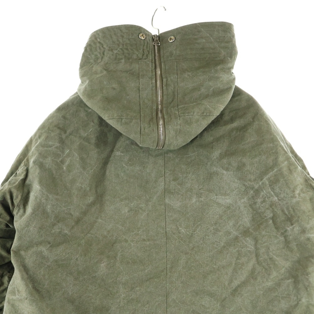 READY MADE(レディメイド) 24AW HOODED DOWN COAT ヴィンテージ加工ロングダウンコート ジャケット カーキ RE-CO-KH-00-00-266