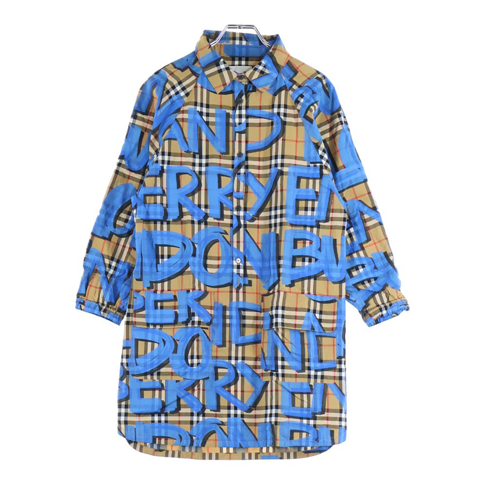 BURBERRY(バーバリー) CHILDREN チュニックグラフィティ 七分丈シャツ レディース ブラウン/ブルー 8001648