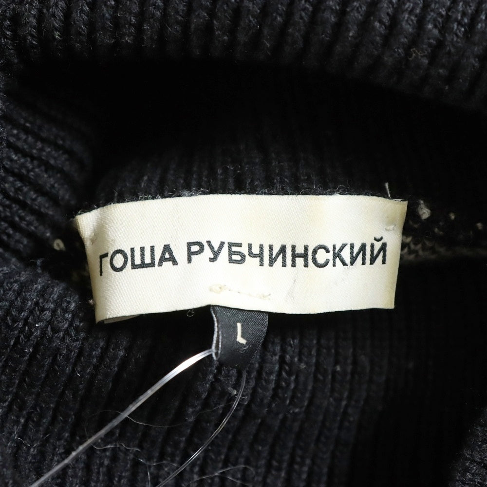 Gosha Rubchinskiy(ゴーシャラブチンスキー) フロントロゴ オーバーサイズ タートルネックニット セーター ブラック G009-N002
