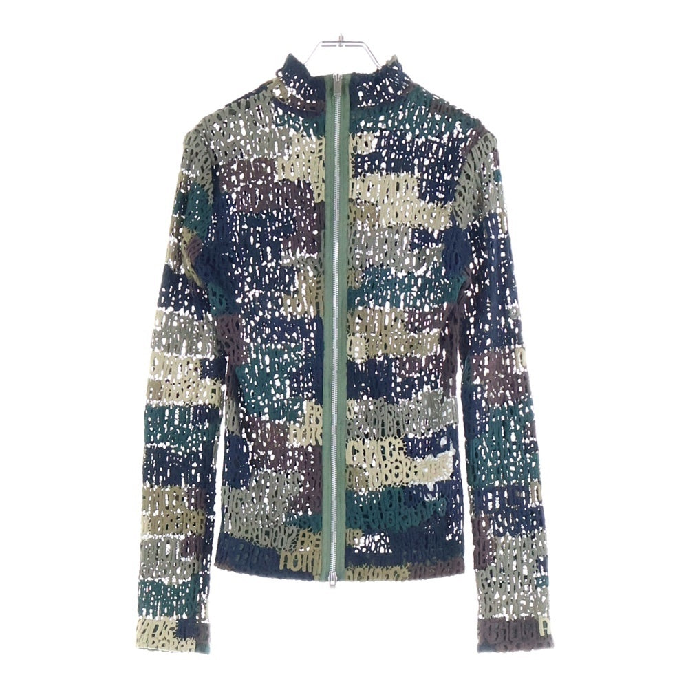 Sacai(サカイ) ハイネック フルジップメッシュニットジャケット カーディガン マルチカラー 21-05806
