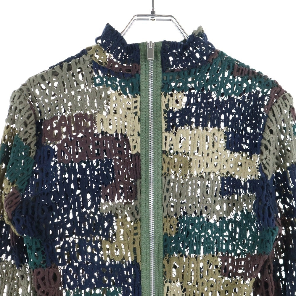 Sacai(サカイ) ハイネック フルジップメッシュニットジャケット カーディガン マルチカラー 21-05806