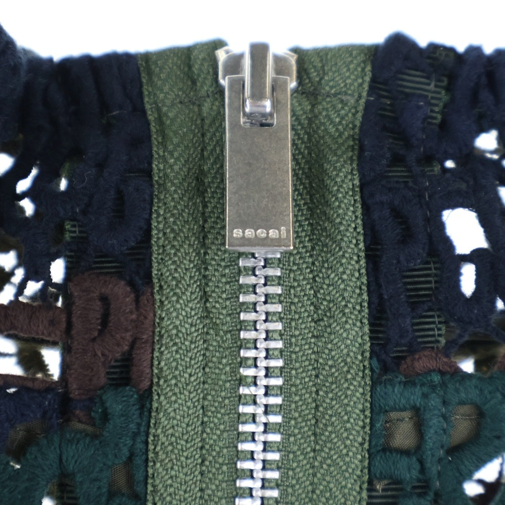 Sacai(サカイ) ハイネック フルジップメッシュニットジャケット カーディガン マルチカラー 21-05806